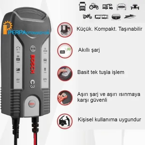 Bosch C3 6/12V 3,8A Akü Şarj Cihazı 3