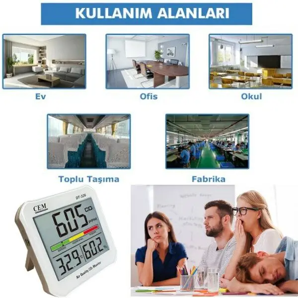 Cem DT-326 Hava Kalitesi ve Karbondioksit Ölçer 3
