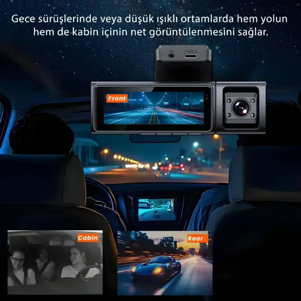 idragon F9 Full HD 4K Ekranlı Ön Arka ve Araç içi Araç Kamerası 3