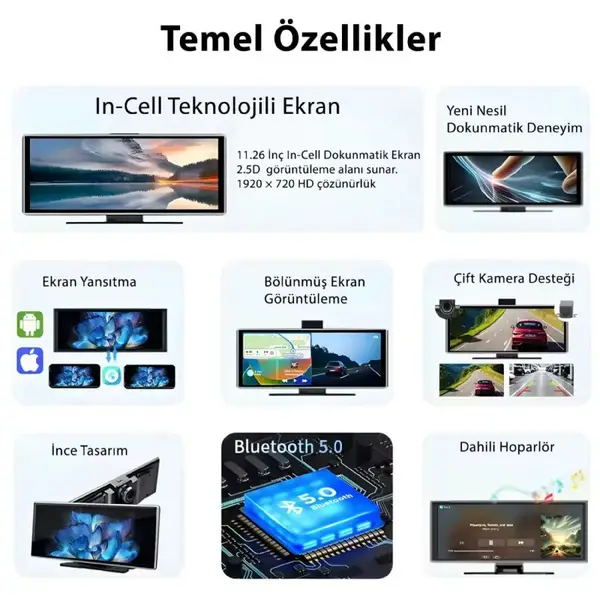 idragon H18C Carplay Akıllı Araç Monitörü ve Kamera 4