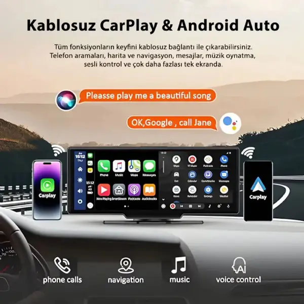 idragon H18C Carplay Akıllı Araç Monitörü ve Kamera 5