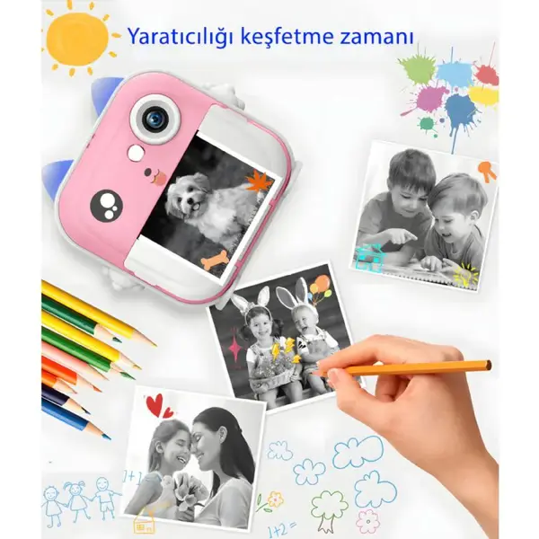 idragon Q5 Pembe Fotoğraf Makinası 2