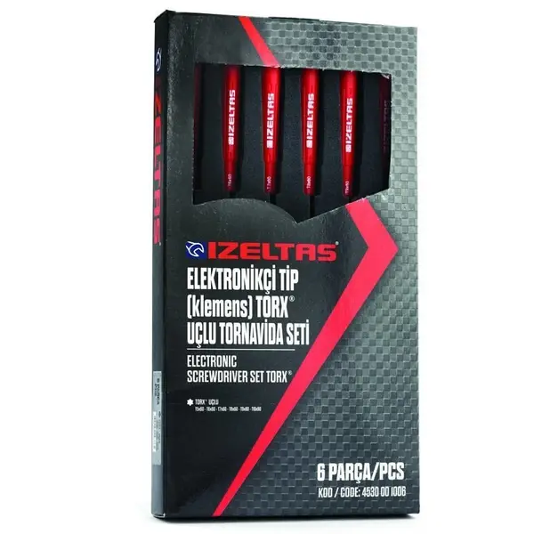 İzeltaş 6 Parça Elektronikçi Tip Torx Klemens Tornavida Seti 2