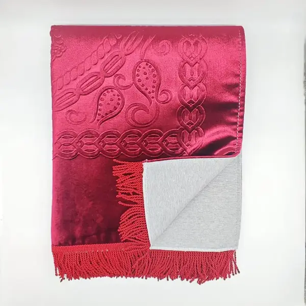 Astarlı Süngerli Kalın Platinyum Seccade 68x115 650 Gr Bordo M1 2