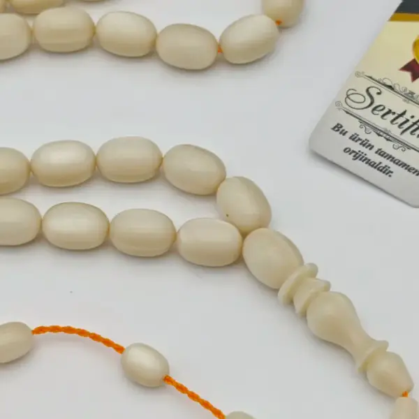 Galalit 33'lük Arpa Kesim Tesbih Beyaz 2