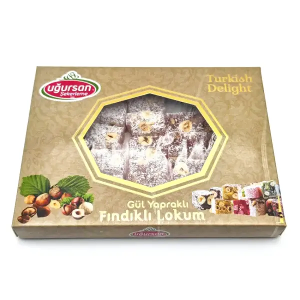 Gül Yapraklı Fındıklı Lokum 250 GR 2