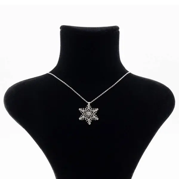 Kar Tanesi 925 Ayar Gümüş Zirkon Taşlı - Duru Kolye M8 2