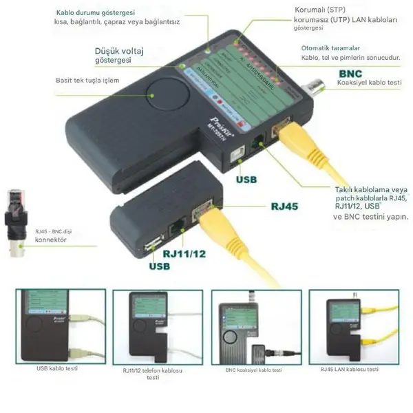 Proskit MT-7057N Network Kablo Test Cihazı 2
