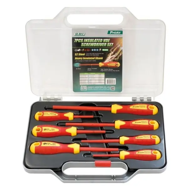 Proskit SD-8012 7 Parça VDE Yalıtımlı Tornavida Seti 3