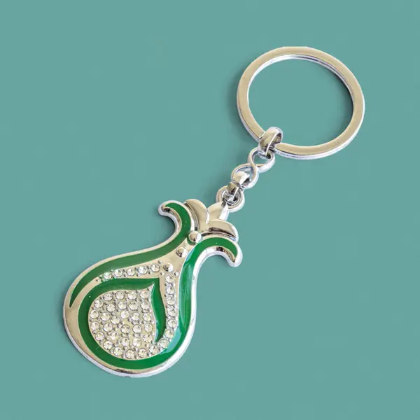 Serhendi Logolu Taşlı Metal Anahtarlık, Altın-Gümüş 10Lu 4