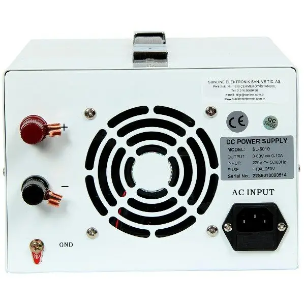 Sunline SL-6010S 60V 10A Ayarlanabilir DC Güç Kaynağı 4