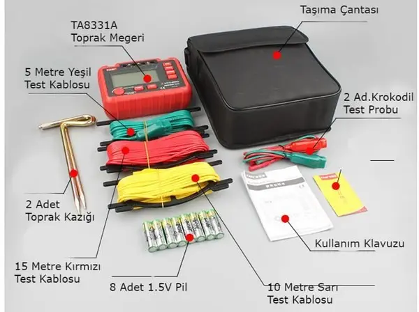 Tasi TA8331A Topraklama Direnci Test Cihazı Toprak Megeri 3