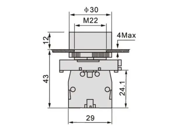 LAY5-EA3351 İşaretli Plastik Yaylı Buton 1NO 3